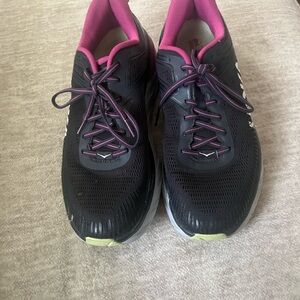 Women's Black and Pink Athletic Shoes Hoka One